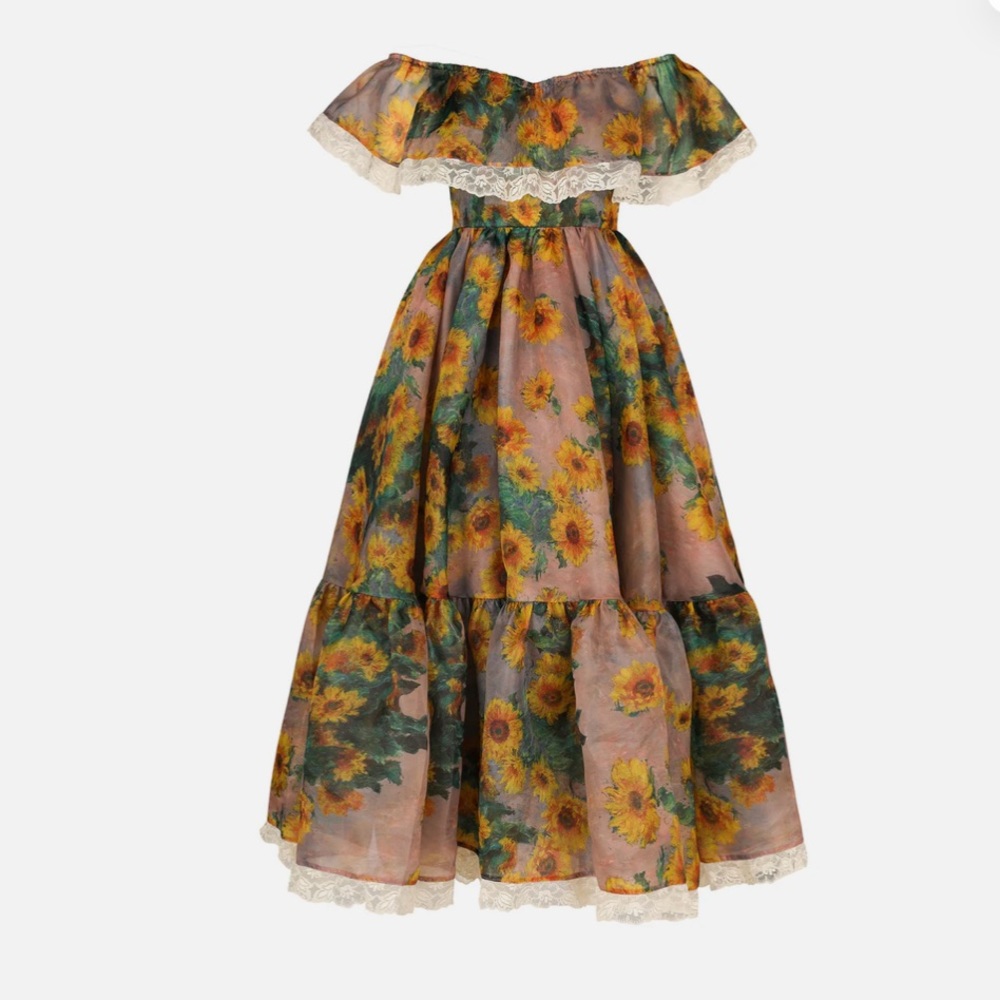 Selkie sunflower midi dress